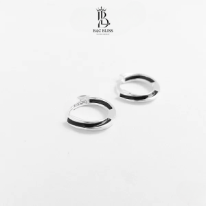 Khuyên Tai Bạc Hai Màu Chất Liệu  - KN003