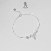Lắc tay bạc nữ Bacbliss mặt nơ charm đá LTN-001