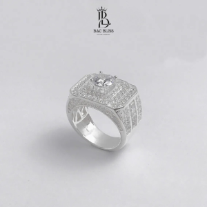 Nhẫn bạc nam 1 viên chủ Bạc Bliss-NN003