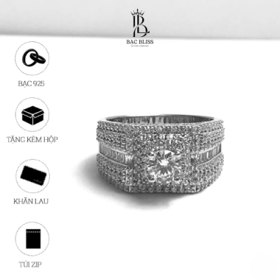 BacBliss Nhẫn Bạc Nam phong thủy
